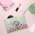 Pastel Woman Line Art & Flower Design - Feminine Purse Clutch Bag - Jaylorna