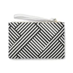 Black White Geometric Print Design - Feminine Purse Clutch Bag - Jaylorna