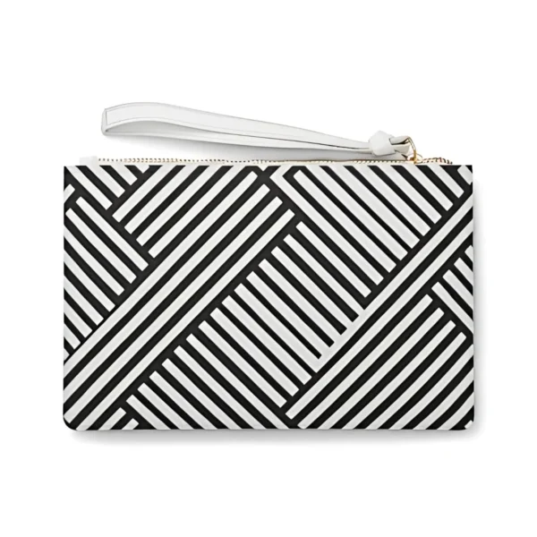 Black White Geometric Print Design - Feminine Purse Clutch Bag - Jaylorna