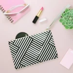 Black White Geometric Print Design - Feminine Purse Clutch Bag - Jaylorna