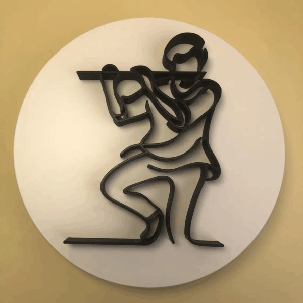 Jaylorna 3D Personalized Abstract Flute Player Art Printed On Demand - Customized Line Art Figure - Image 3