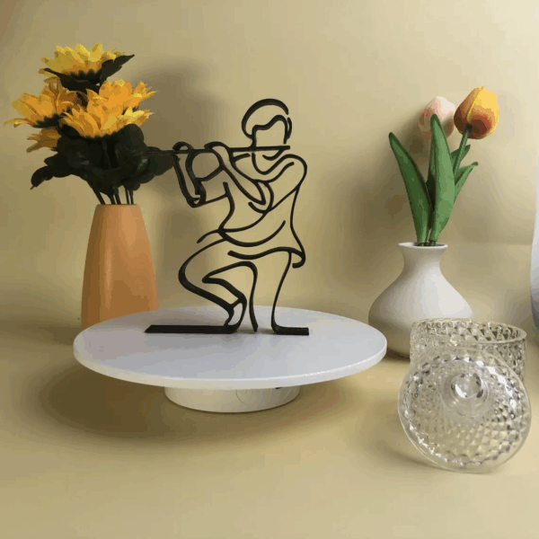 Jaylorna 3D Personalized Abstract Flute Player Art Printed On Demand - Customized Line Art Figure - Image 2