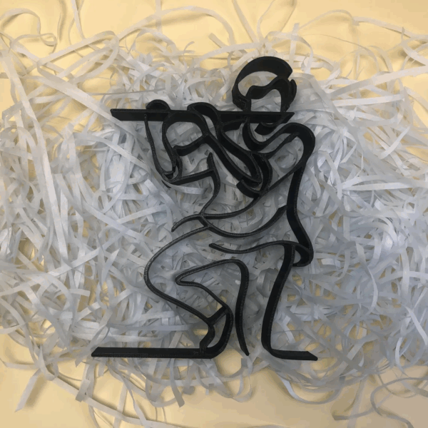 Jaylorna 3D Personalized Abstract Flute Player Art Printed On Demand - Customized Line Art Figure - Image 4