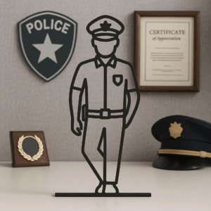 Jaylorna 3D Personalized Police Printed On Demand - Customized Line Art Figure