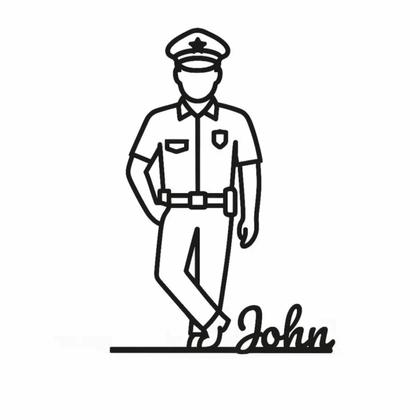 Jaylorna 3D Personalized Police Printed On Demand - Customized Line Art Figure - Image 4