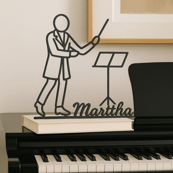 Jaylorna 3D Personalized Orchestra Conductor Printed On Demand - Customized Line Art Figure