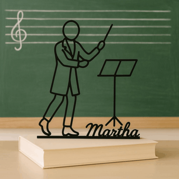 Jaylorna 3D Personalized Orchestra Conductor Printed On Demand - Customized Line Art Figure - Image 2