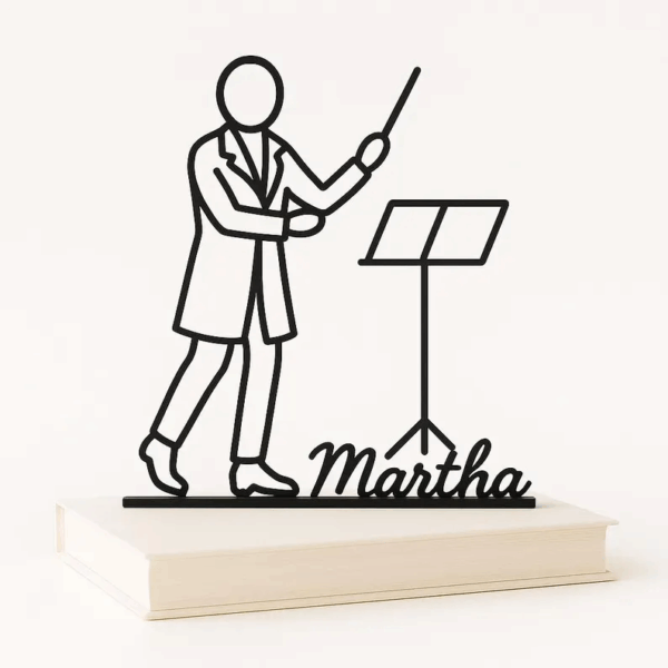 Jaylorna 3D Personalized Orchestra Conductor Printed On Demand - Customized Line Art Figure - Image 4