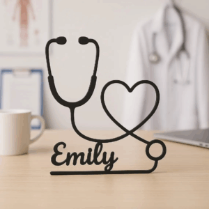 Jaylorna 3D Personalized Stethoscope Wire Art Printed On Demand - Customized Line Art Figure