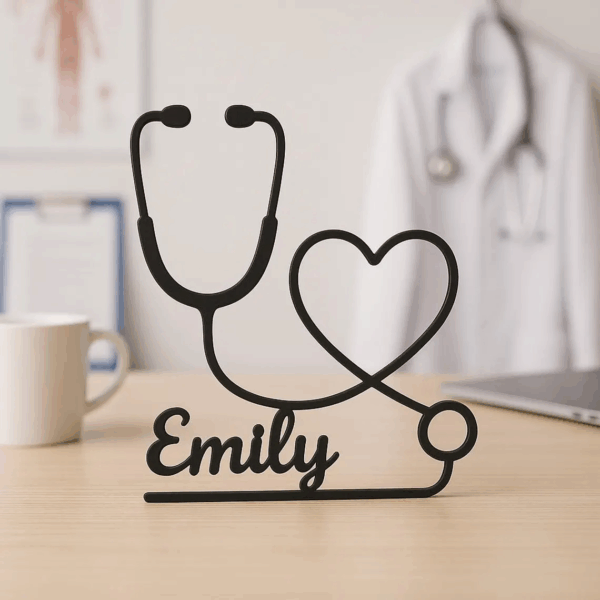 Jaylorna 3D Personalized Stethoscope Wire Art Printed On Demand - Customized Line Art Figure
