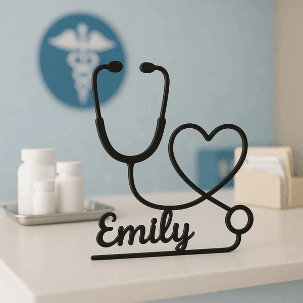 Jaylorna 3D Personalized Stethoscope Wire Art Printed On Demand - Customized Line Art Figure - Image 2
