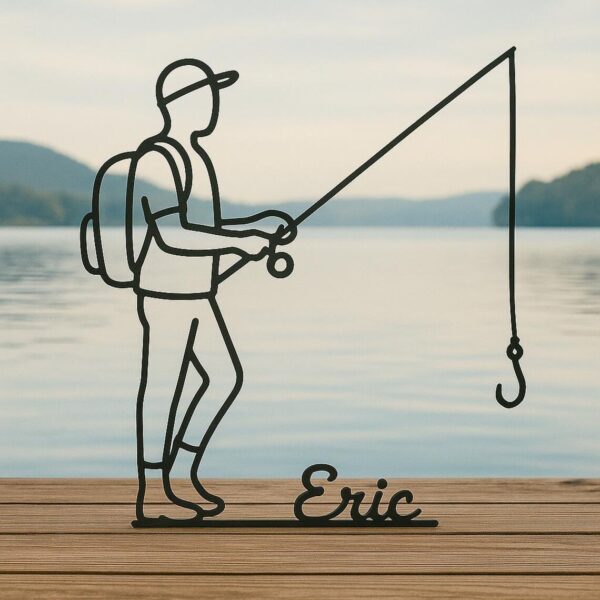Jaylorna 3D Fishing Statue Printed On Demand - Customized Line Art Figure - Image 4