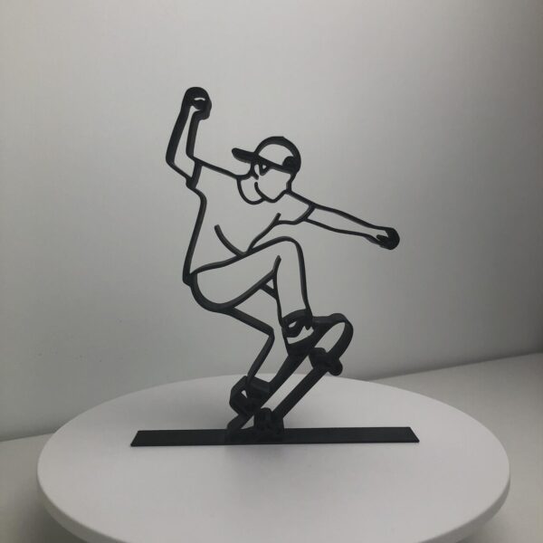 Jaylorna 3D Personalized Skateboarder Silhouette Printed On Demand - Customized Line Art Figure - Image 3