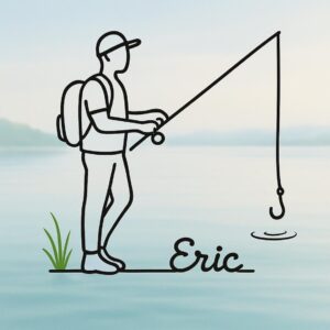 Jaylorna 3D Fishing Statue Printed On Demand - Customized Line Art Figure