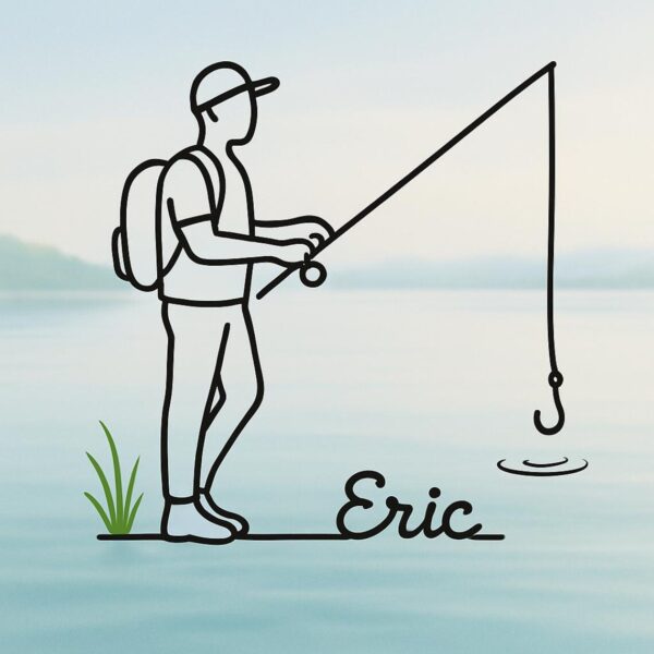 Jaylorna 3D Fishing Statue Printed On Demand - Customized Line Art Figure